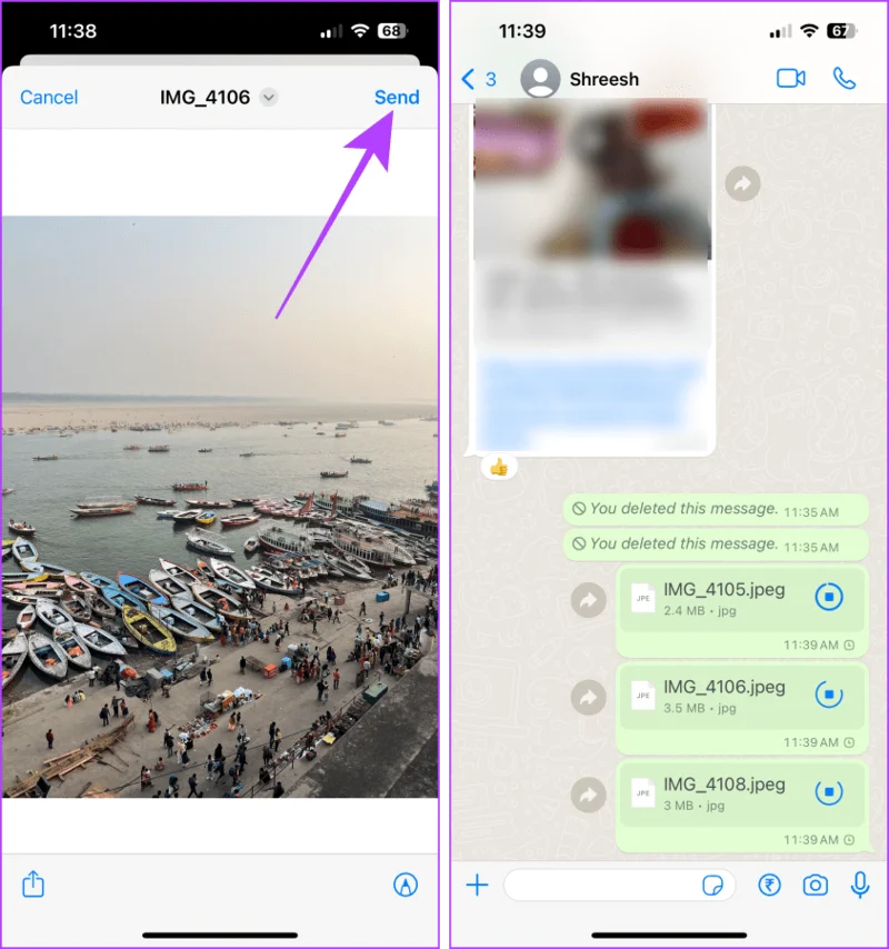 4 manieren om foto's als documenten op WhatsApp te verzenden met behulp van de iPhone