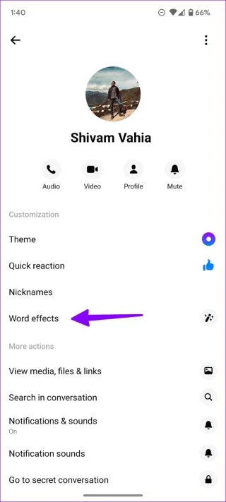 Como adicionar efeitos especiais a palavras no Facebook Messenger