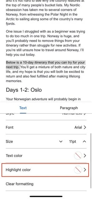 Cum să evidențiezi textul în Google Docs