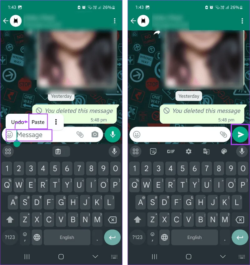 Comment envoyer un message vide sur WhatsApp