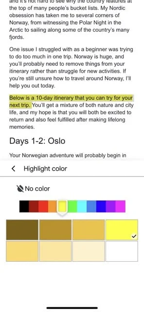 Cum să evidențiezi textul în Google Docs