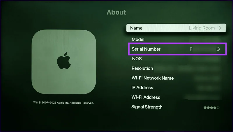 7 façons de trouver le numéro de série de l'Apple TV