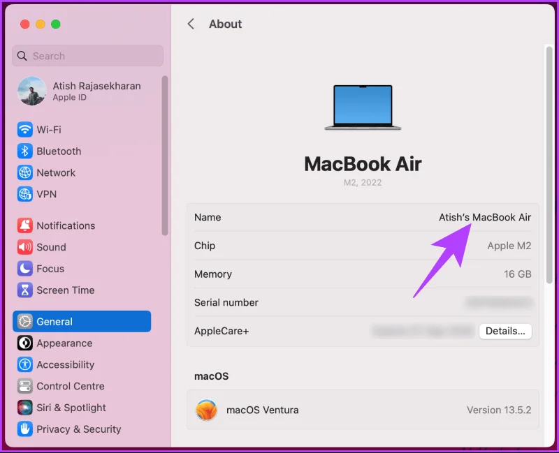 Come cambiare il nome del MacBook con semplici passaggi