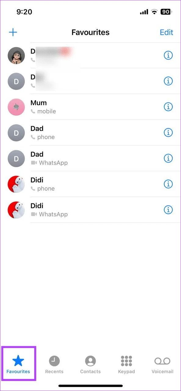 Cómo agregar o eliminar contactos de favoritos en iPhone