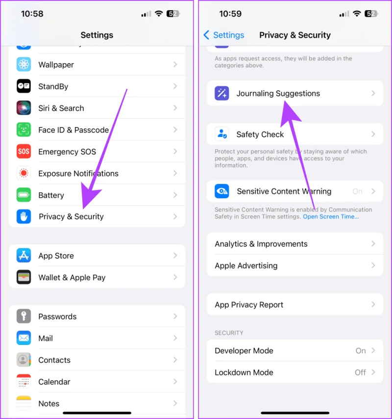 Hoe u de Journal-app op uw iPhone gebruikt