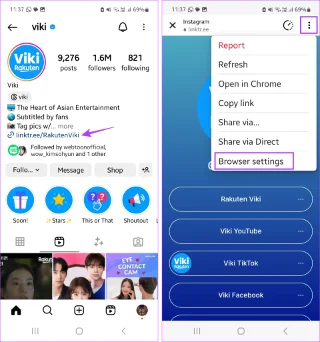 Come disattivare la cronologia dei collegamenti su Instagram