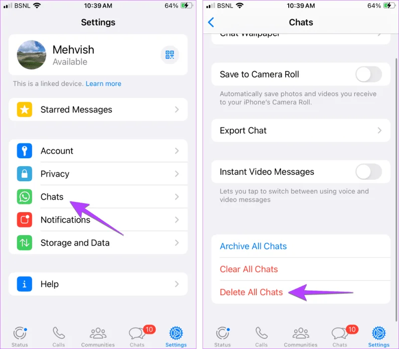 Come eliminare più o tutte le chat e i messaggi su WhatsApp