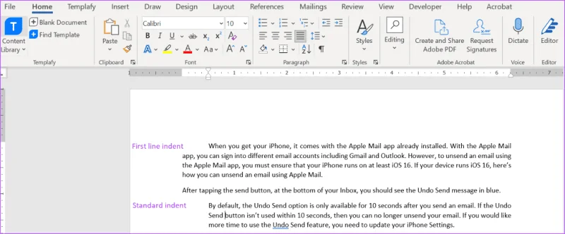 3 melhores maneiras de recuar um parágrafo no Microsoft Word