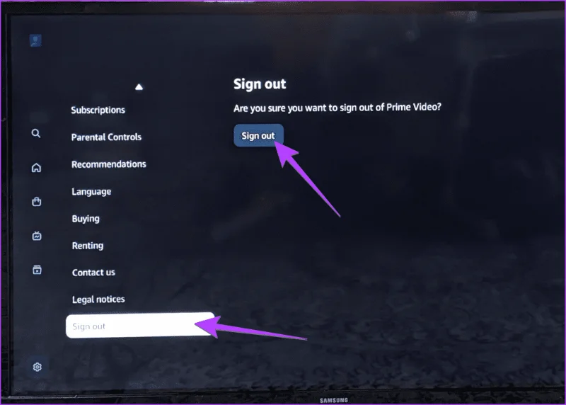 Déconnexion de Prime Video