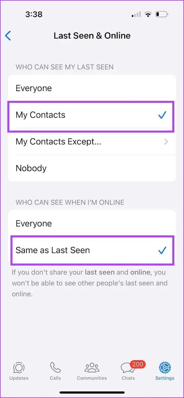 เหตุใดฉันจึงไม่เห็น “เห็นครั้งสุดท้าย” หรือ “ออนไลน์” บน WhatsApp