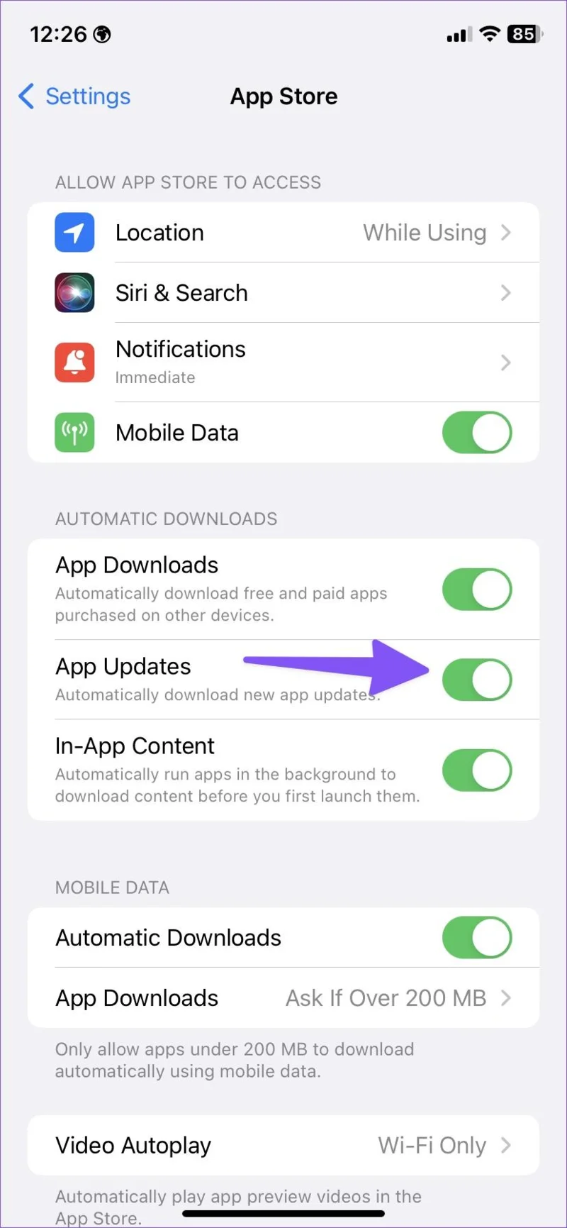4 formas de arreglar aplicaciones que no se actualizan automáticamente en iPhone