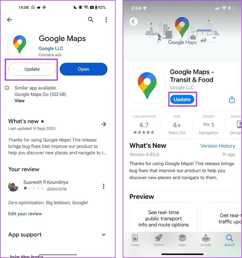Hoe Google Maps te repareren die niet automatisch roteren op iPhone en Android