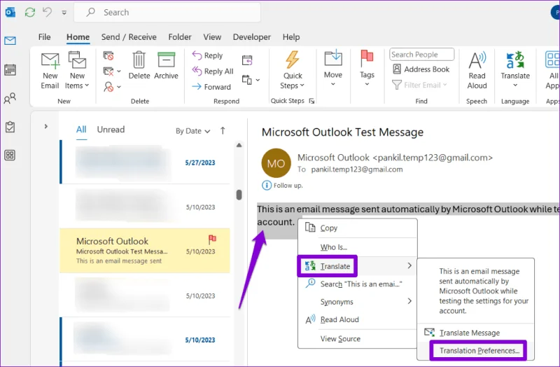 Come tradurre le email in Microsoft Outlook