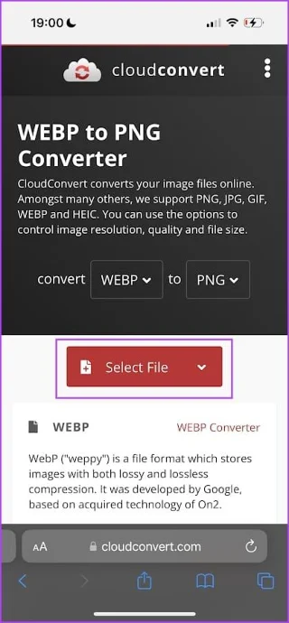 Hoe WEBP-afbeeldingen naar JPG/PNG op iPhone te converteren