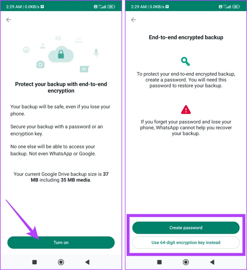 Comment activer ou désactiver le cryptage de bout en bout pour la sauvegarde des discussions WhatsApp