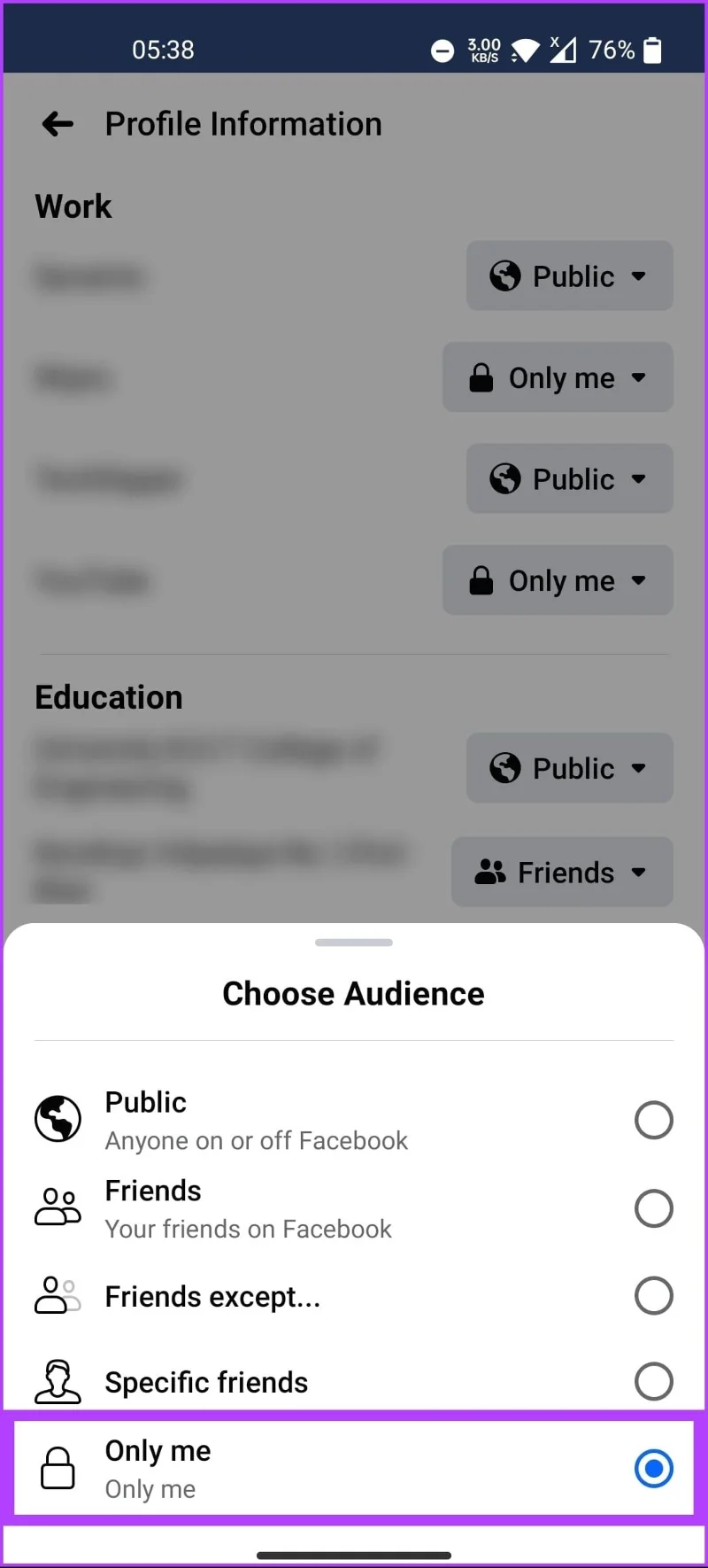 Impedisci agli amici di Facebook di vedere la tua attività e nascondila