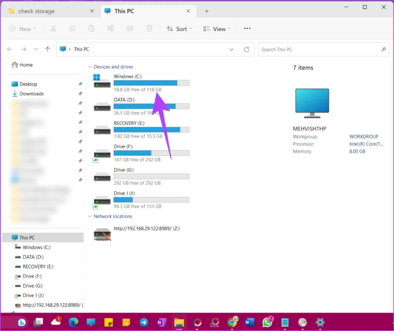 6 façons de vérifier le stockage total d'un ordinateur portable ou d'un PC Windows