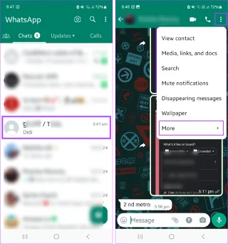 Come vedere il primo messaggio su WhatsApp senza scorrere