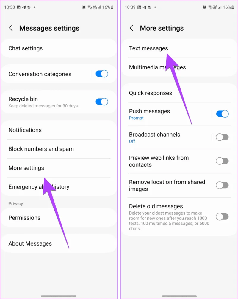 5 modi per ripristinare le impostazioni dei messaggi sui telefoni Samsung Galaxy