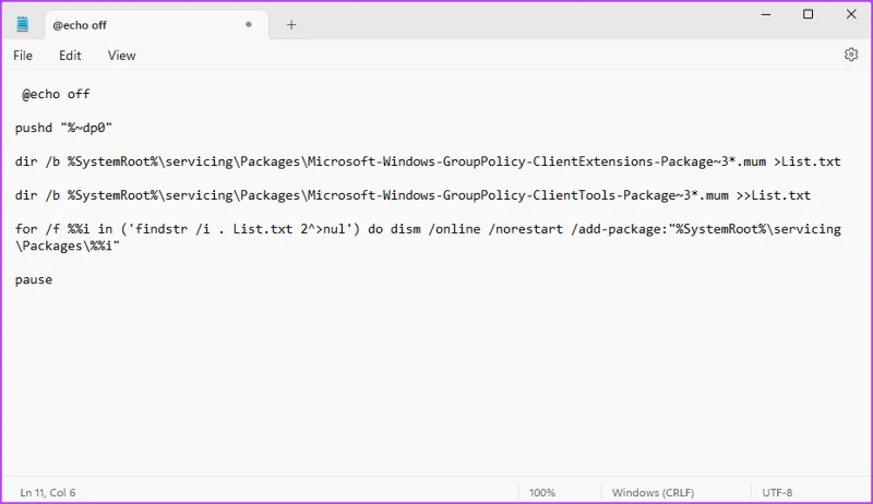 Cómo crear y ver archivos por lotes (BAT) en Windows 11
