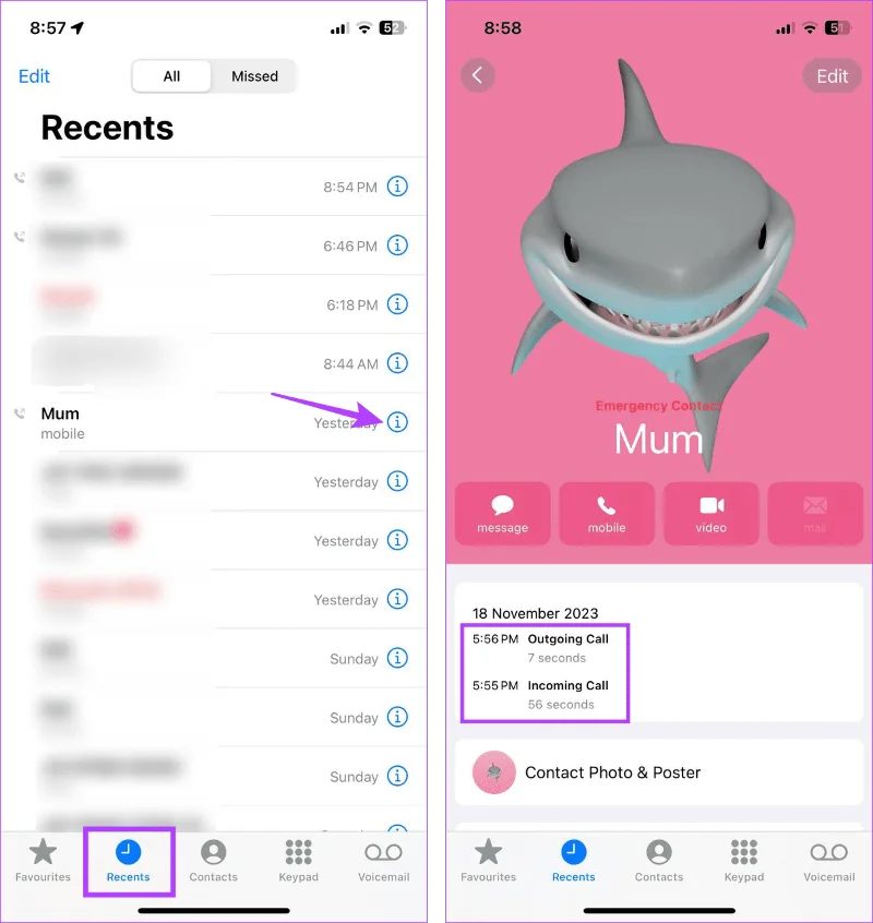 Hoe u de oproepgeschiedenis op de iPhone kunt bekijken en verwijderen
