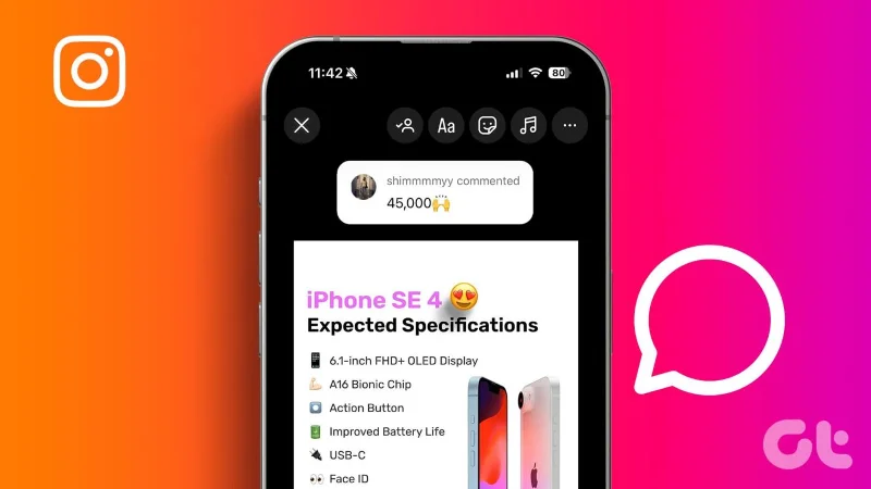 Come condividere commenti su Instagram Story