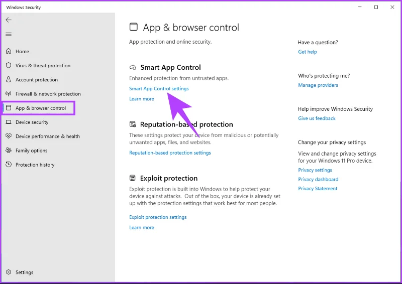 Cómo habilitar o deshabilitar el control de aplicaciones inteligentes en Windows 11