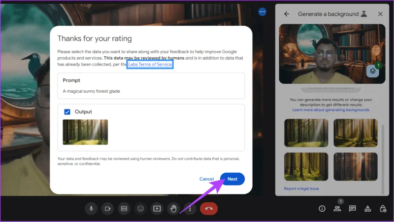 Come generare lo sfondo di Google Meet con Gemini AI