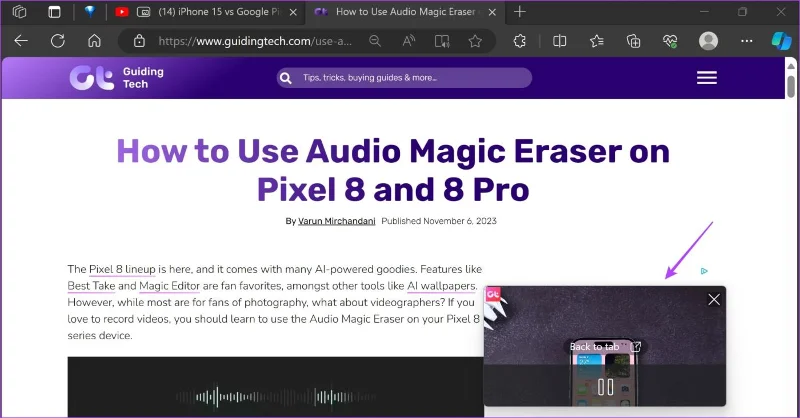 Hoe u Picture in Picture in Microsoft Edge inschakelt