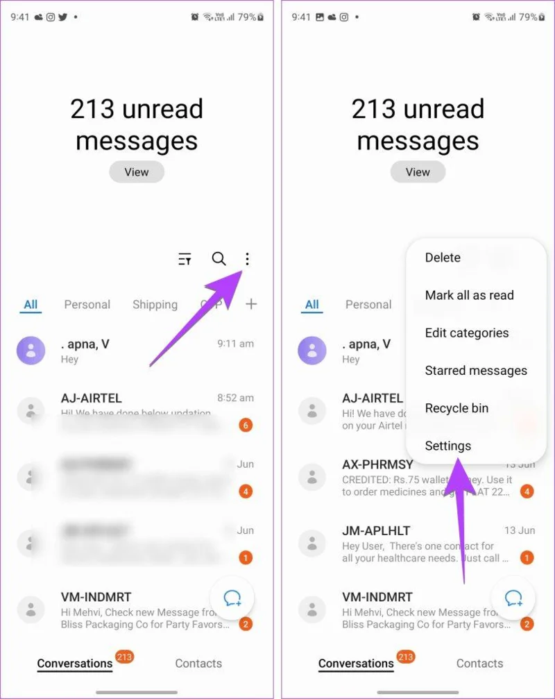 Geblokkeerde berichten bekijken en ophalen op Android (inclusief Samsung)