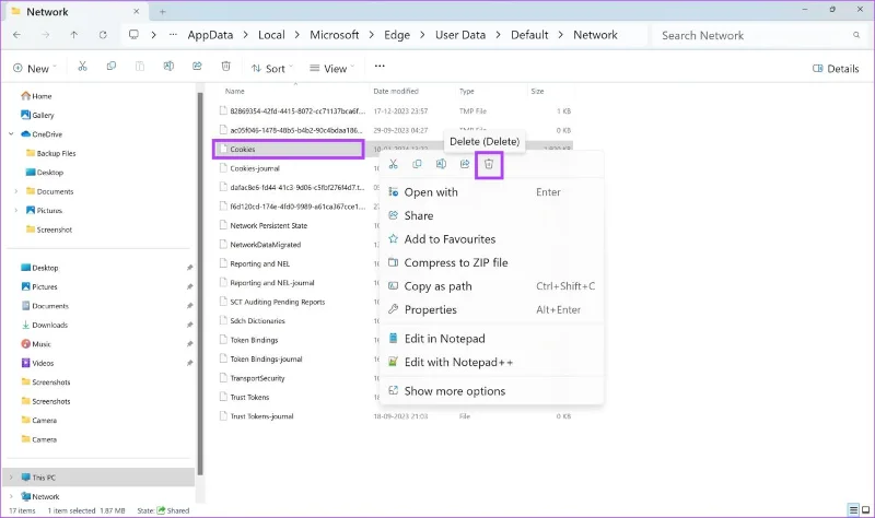 วิธีล้างแคชและคุกกี้บน Microsoft Edge