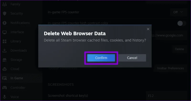 Las 8 mejores formas de solucionar el error al cargar la página web en Steam para Windows