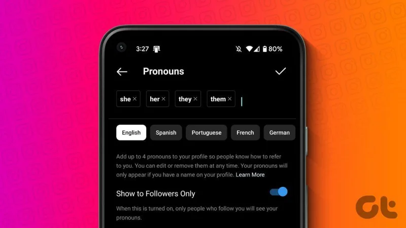 Come aggiungere i tuoi pronomi sul profilo Instagram