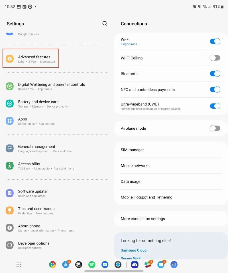 Cum să oprești și să pornești Galaxy Z Fold 5