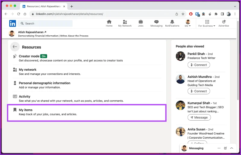 Comment trouver des publications et des emplois enregistrés sur LinkedIn