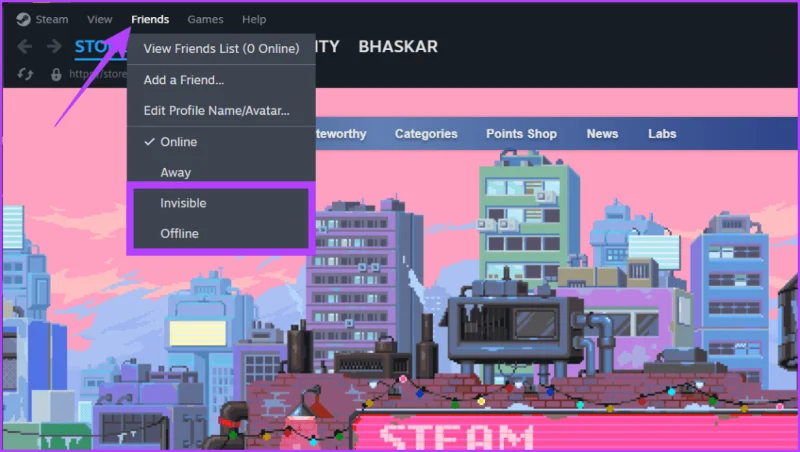 Comment apparaître hors ligne ou invisible sur Steam (sans dire hors ligne)