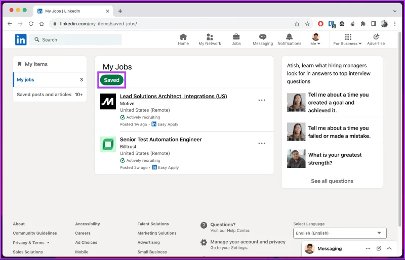 Comment trouver des publications et des emplois enregistrés sur LinkedIn