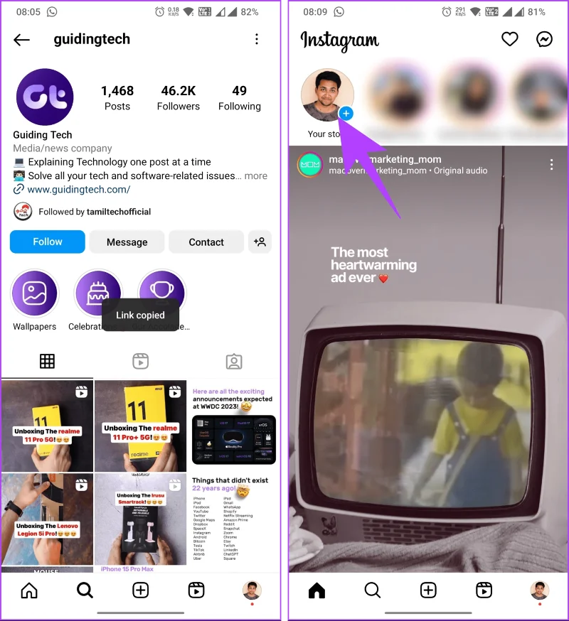 Come condividere il collegamento al tuo profilo Instagram