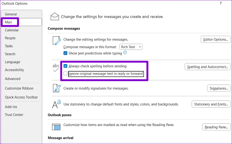 Las 6 soluciones principales para el corrector ortográfico que no funciona en Microsoft Outlook para Windows