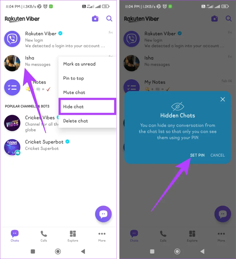 Come nascondere e mostrare le chat di Viber sul cellulare