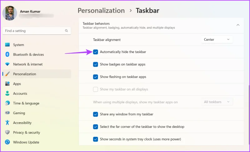 Las 6 formas principales de arreglar la barra de tareas oculta automáticamente que no funciona en Windows 11