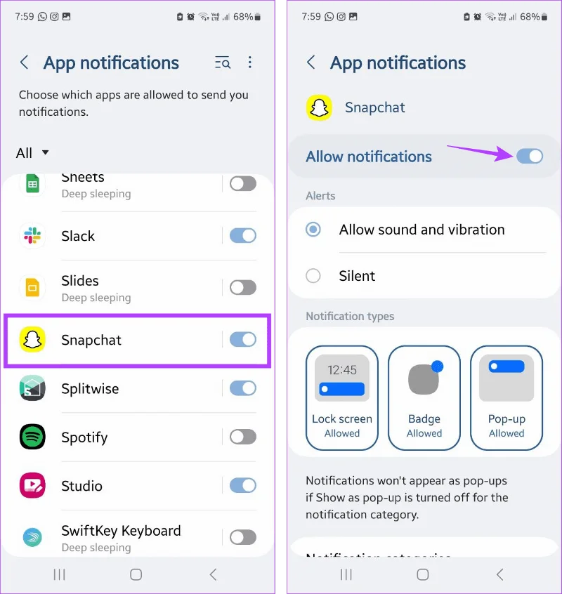 Come disattivare la notifica di digitazione su Snapchat
