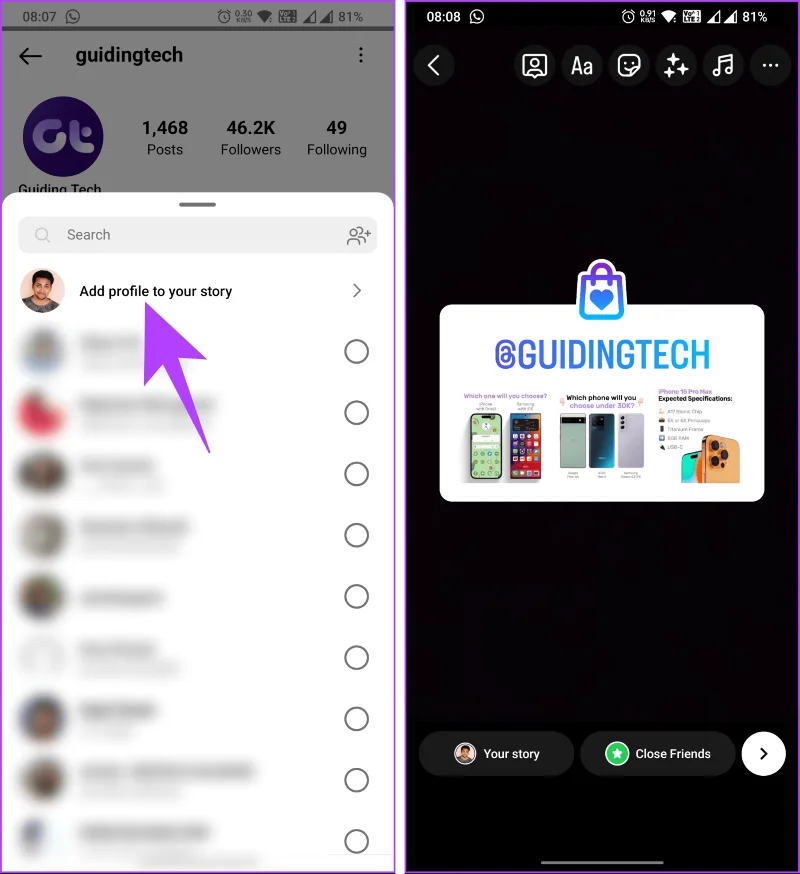 Come condividere il collegamento al tuo profilo Instagram