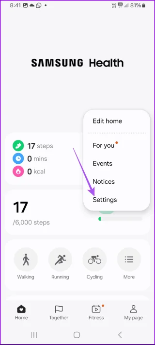 8 migliori soluzioni per l'app Samsung Health che non tiene traccia dei passaggi sui telefoni Samsung Galaxy