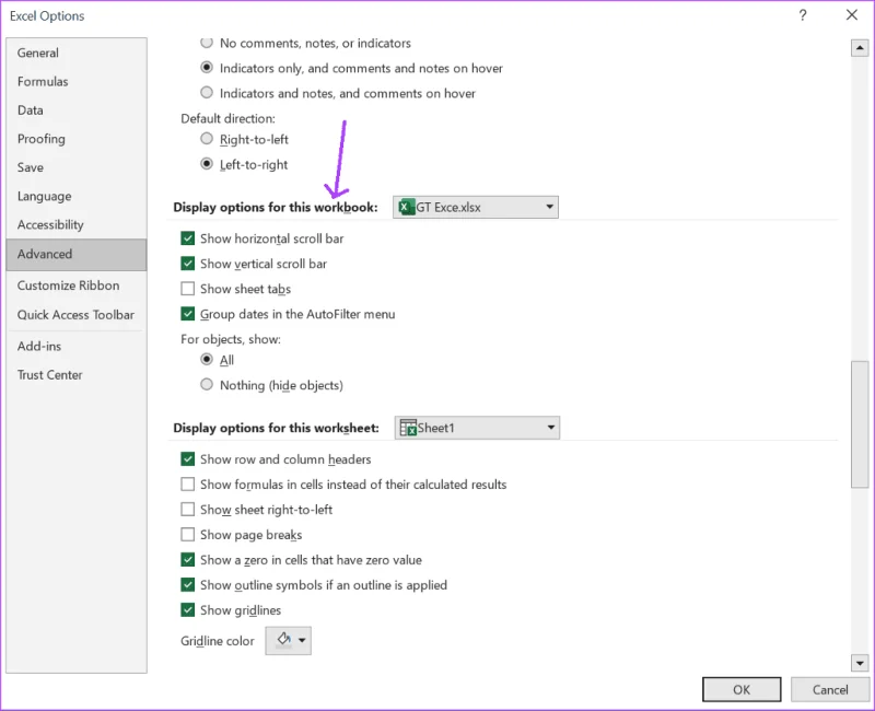 كيفية إصلاح عدم ظهور علامات تبويب ورقة عمل Excel