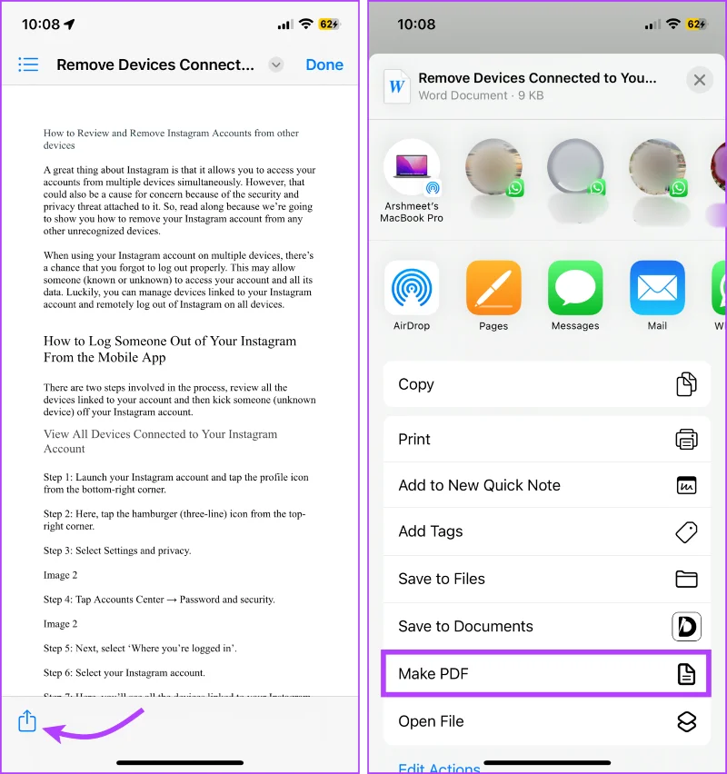 4 eenvoudige en snelle manieren om Word naar PDF te converteren op iPhone en iPad