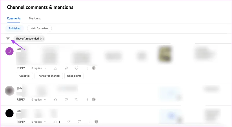 Come cercare commenti su YouTube