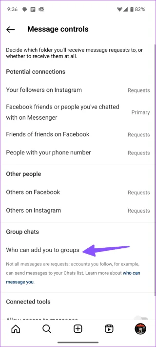 Come impedire a qualcuno di aggiungerti a un gruppo su Facebook e Instagram