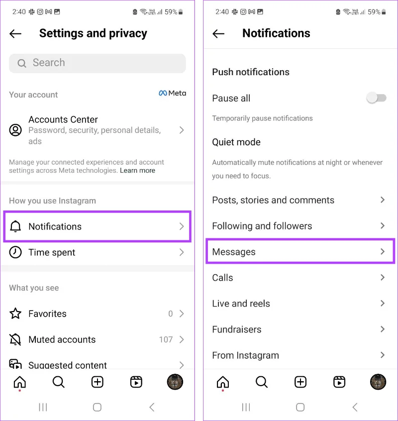 Comment arrêter de recevoir des messages directs sur Instagram sans blocage