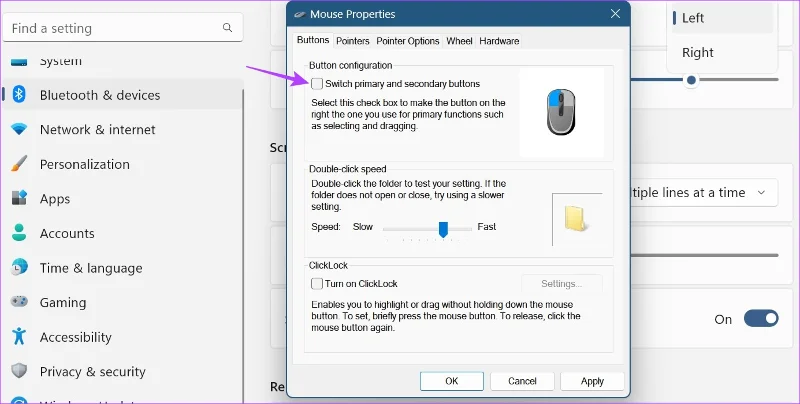 Cómo cambiar la sensibilidad del mouse (DPI) y otras configuraciones en Windows 11